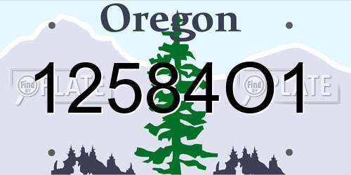 12584O1 Oregon License Plate