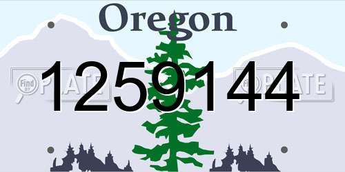 1259144 Oregon License Plate