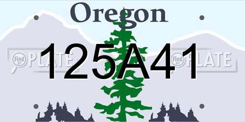 125A41 Oregon License Plate