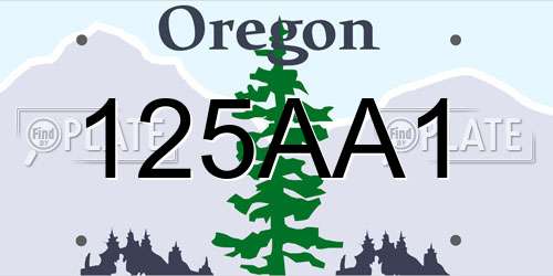 125AA1 Oregon License Plate