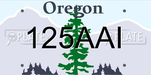 125AAI Oregon License Plate