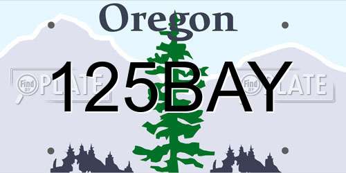 125BAY Oregon License Plate