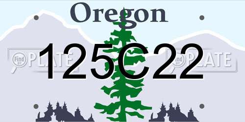 125C22 Oregon License Plate