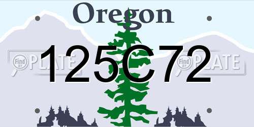 125C72 Oregon License Plate
