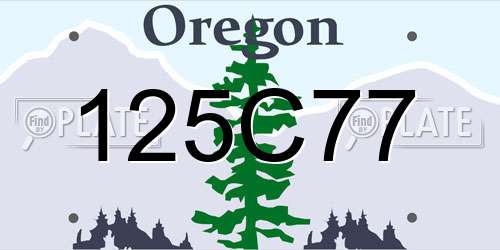 125C77 Oregon License Plate