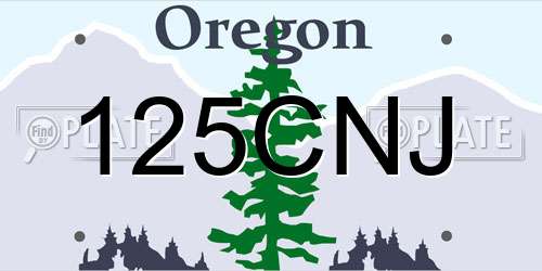 125CNJ Oregon License Plate