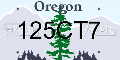 125CT7 Oregon License Plate