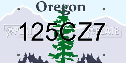 125CZ7 Oregon License Plate