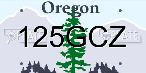 125GCZ Oregon License Plate