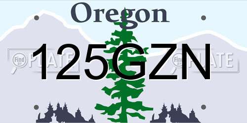 125GZN Oregon License Plate