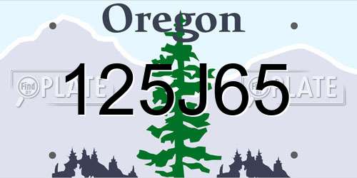 125J65 Oregon License Plate