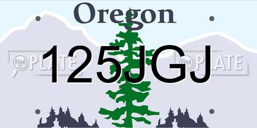 125JGJ Oregon License Plate
