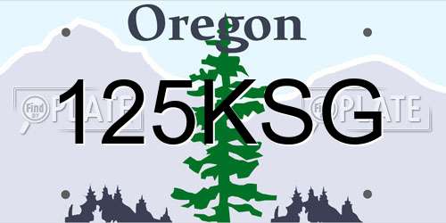 125KSG Oregon License Plate