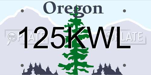 125KWL Oregon License Plate