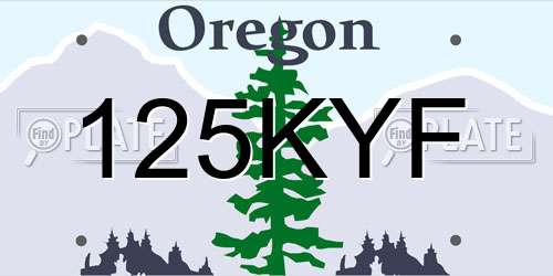 125KYF Oregon License Plate