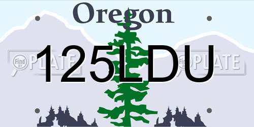 125LDU Oregon License Plate