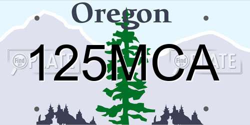 125MCA Oregon License Plate