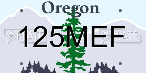 125MEF Oregon License Plate
