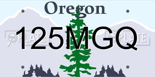125MGQ Oregon License Plate