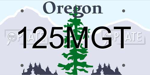 125MGT Oregon License Plate