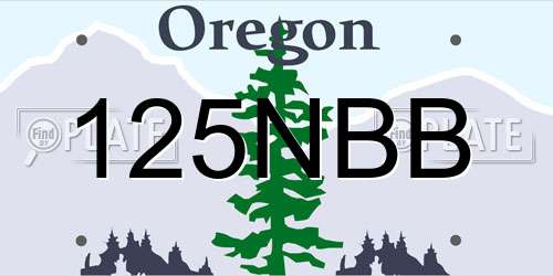 125NBB Oregon License Plate