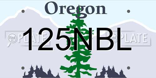 125NBL Oregon License Plate
