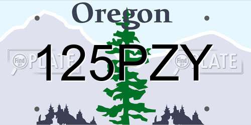 125PZY Oregon License Plate