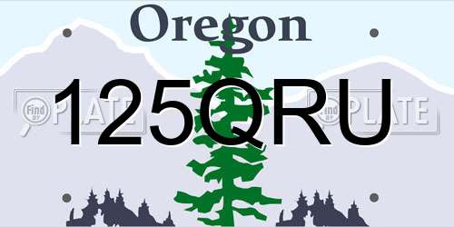 125QRU Oregon License Plate