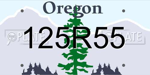 125R55 Oregon License Plate