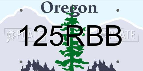125RBB Oregon License Plate