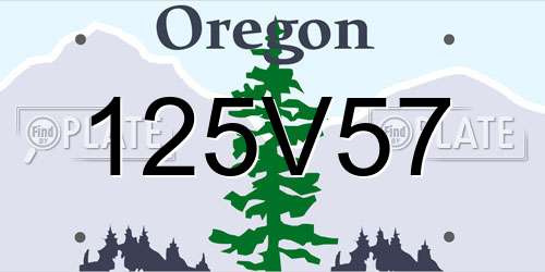 125V57 Oregon License Plate