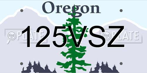 125VSZ Oregon License Plate