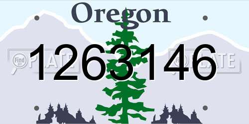 1263146 Oregon License Plate