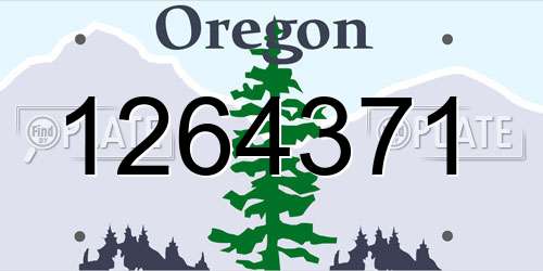 1264371 Oregon License Plate