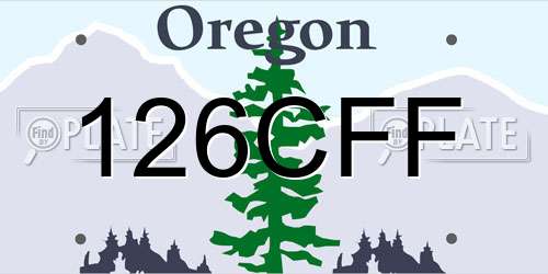 126CFF Oregon License Plate