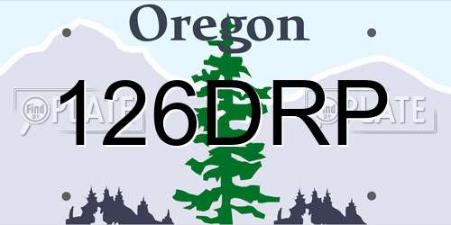 126DRP Oregon License Plate