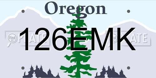 126EMK Oregon License Plate