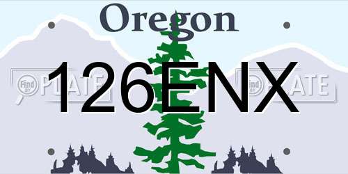126ENX Oregon License Plate