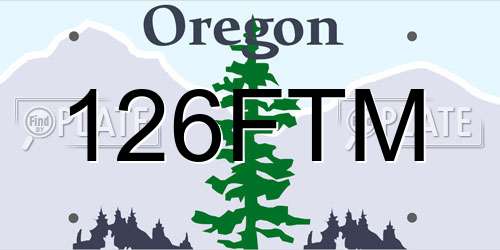 126FTM Oregon License Plate