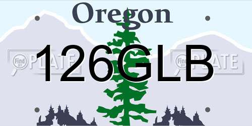 126GLB Oregon License Plate