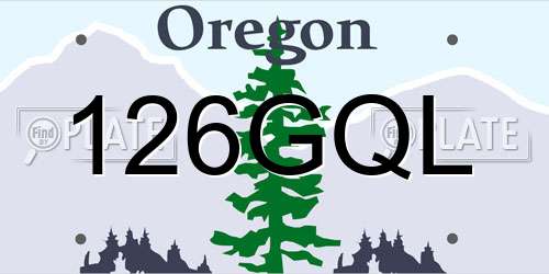 126GQL Oregon License Plate