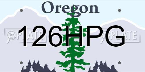 126HPG Oregon License Plate