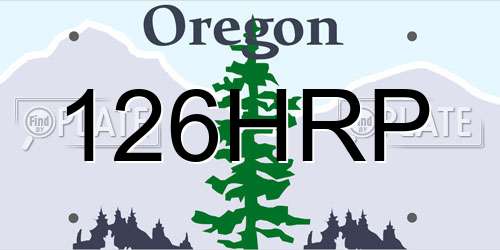 126HRP Oregon License Plate