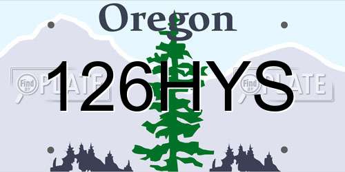126HYS Oregon License Plate