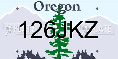 126JKZ Oregon License Plate