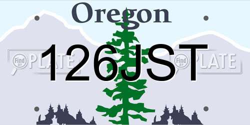 126JST Oregon License Plate
