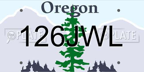 126JWL Oregon License Plate