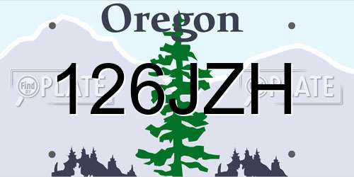 126JZH Oregon License Plate