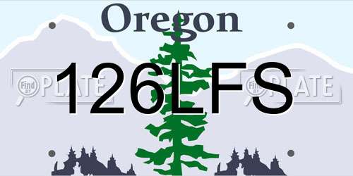 126LFS Oregon License Plate