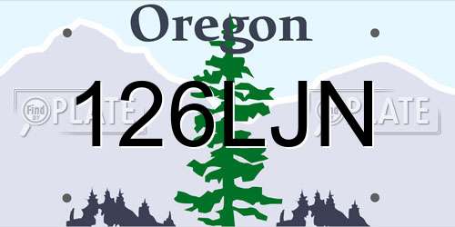 126LJN Oregon License Plate